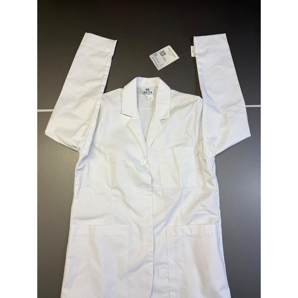 Meta White Swan Womens White Lab Coat Medical Professional Size 4 738-011-4